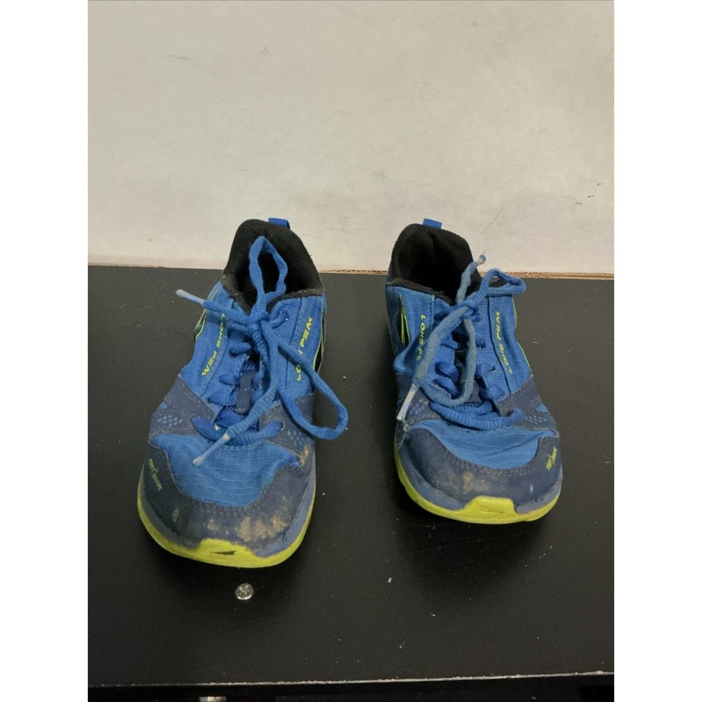 Altra Lone Peak Blue Yellow Low Top Running Athletic Shoes KID's size 13 Youth